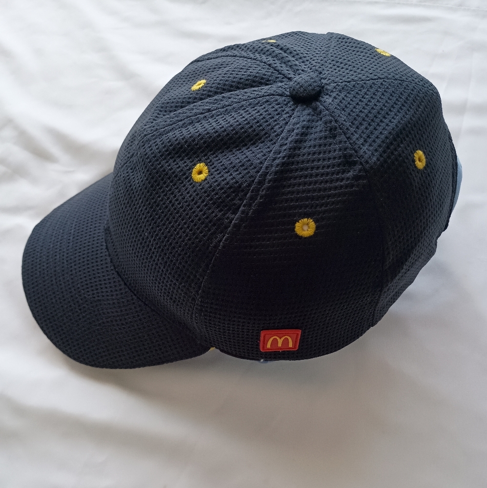 McDonald's Employee Uniform Blue With Yellow  Trim Snapback Cap Hat One Size